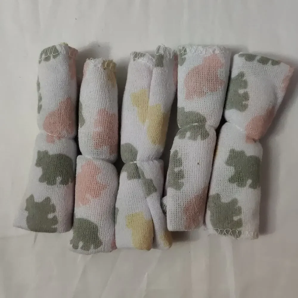 Animal Print Baby Bear Washcloths Set of 6 NEW Self Care Bathing Wash Time Soft